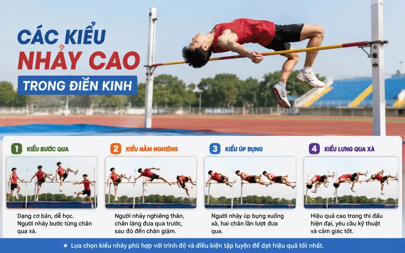 Người học thường làm quen với các kiểu nhảy như bước qua, nằm nghiêng, úp bụng và lưng qua xà.